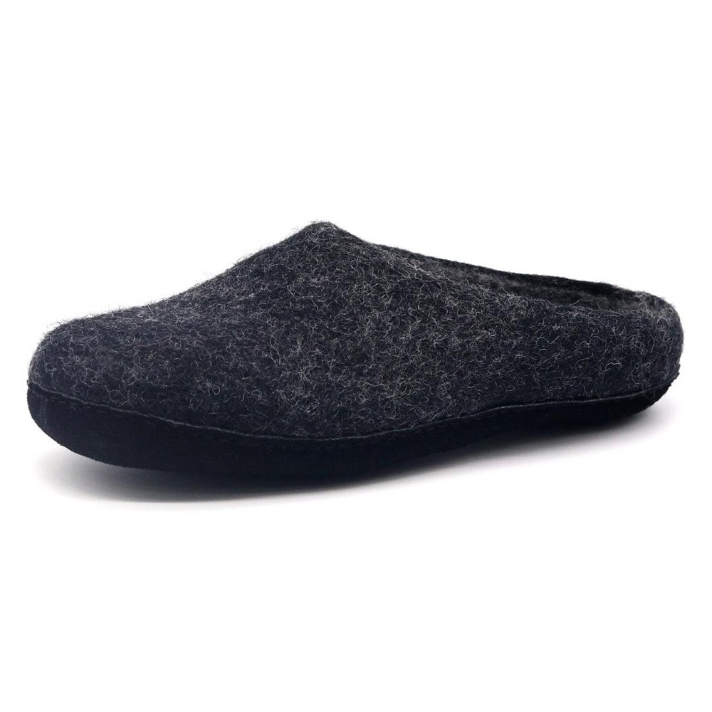 Nootkas Charcoal Gray Slip-On Loafers with Cozy Wool Material - Picture 3 of 8
